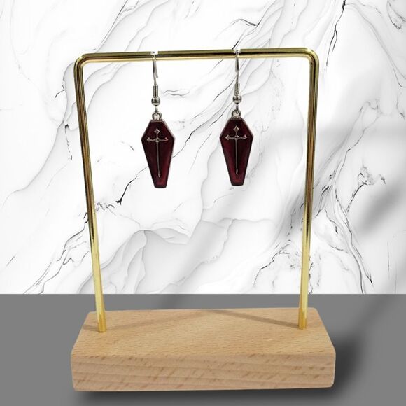 🦇Vampire Coffin Earrings🦇 (2-A027) - Picture 4 of 7